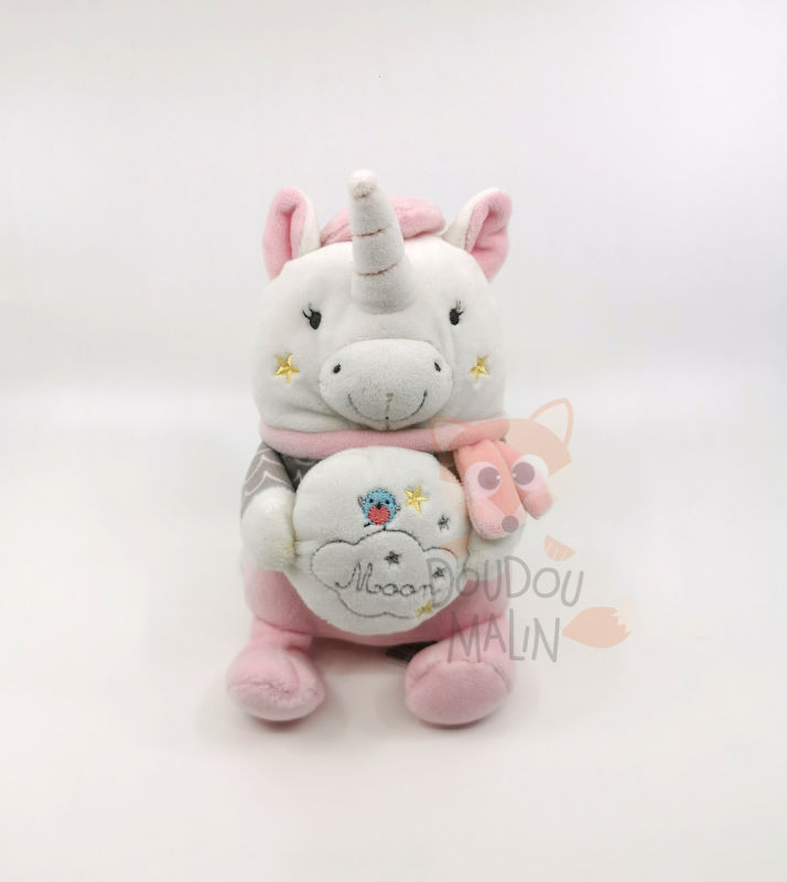  musical box unicorn pink grey 20 cm 